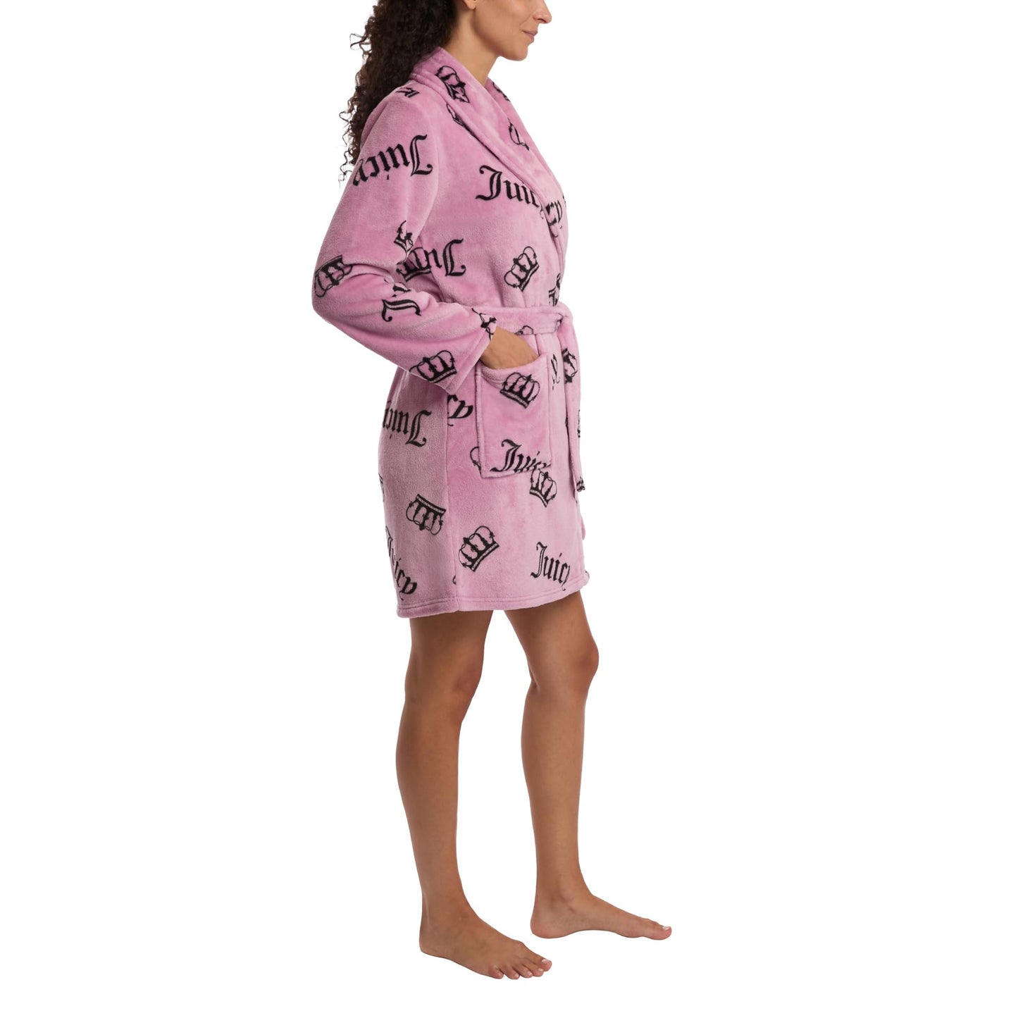 Juicy Couture Women's Super Soft Luxe Plush Shawl Collar Robe