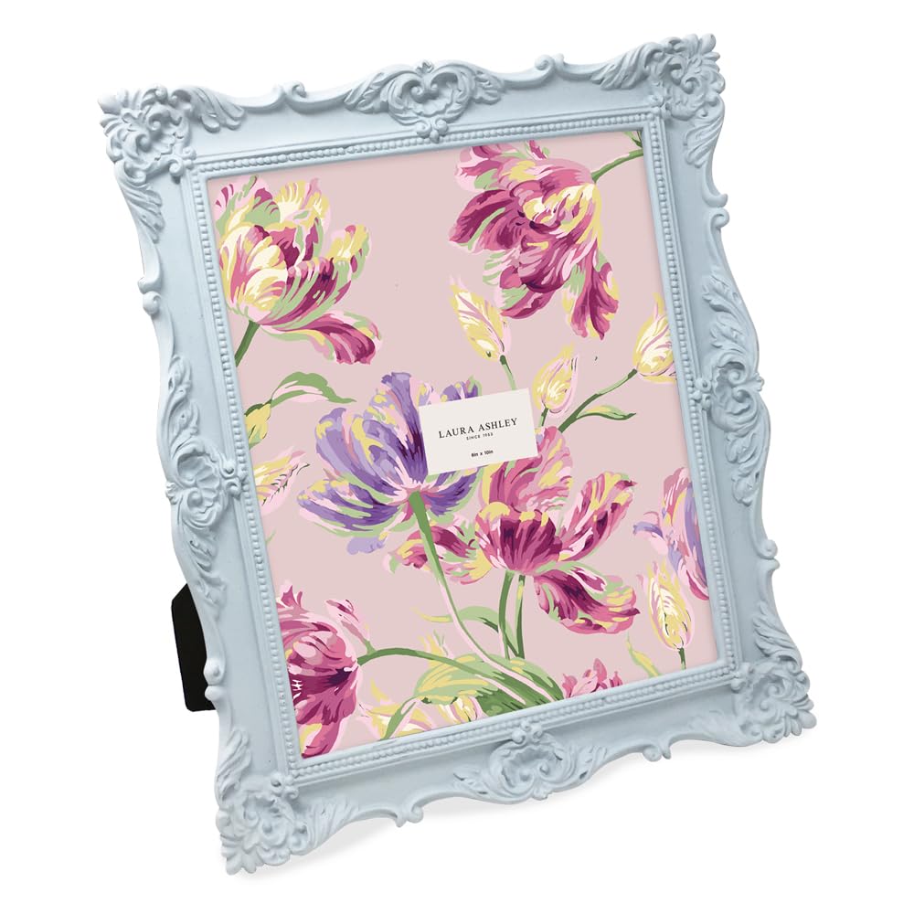 Laura Ashley 2x3 Ornate Resin Picture Frame – Handcrafted Floral Design with Easel for Tabletop and Wall Display