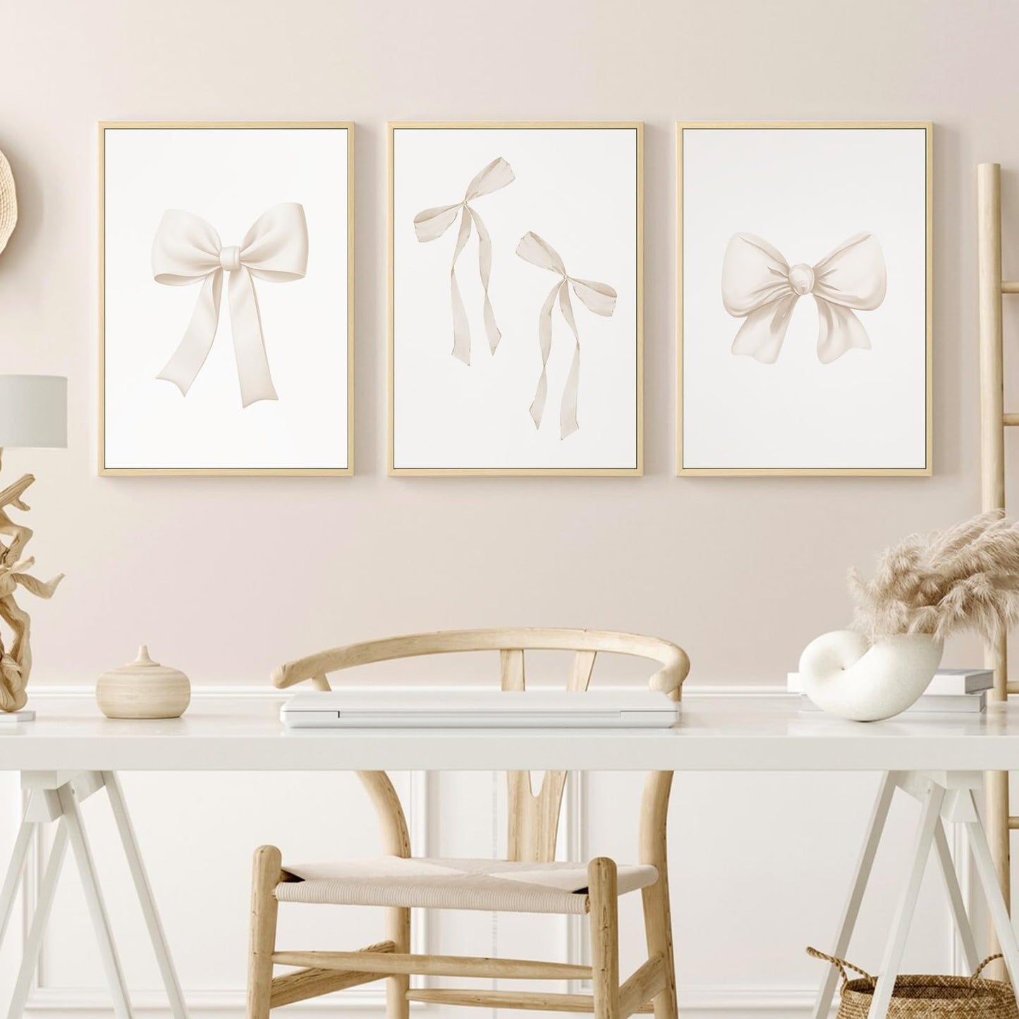 Wall Art Beige Bow Poster Prints