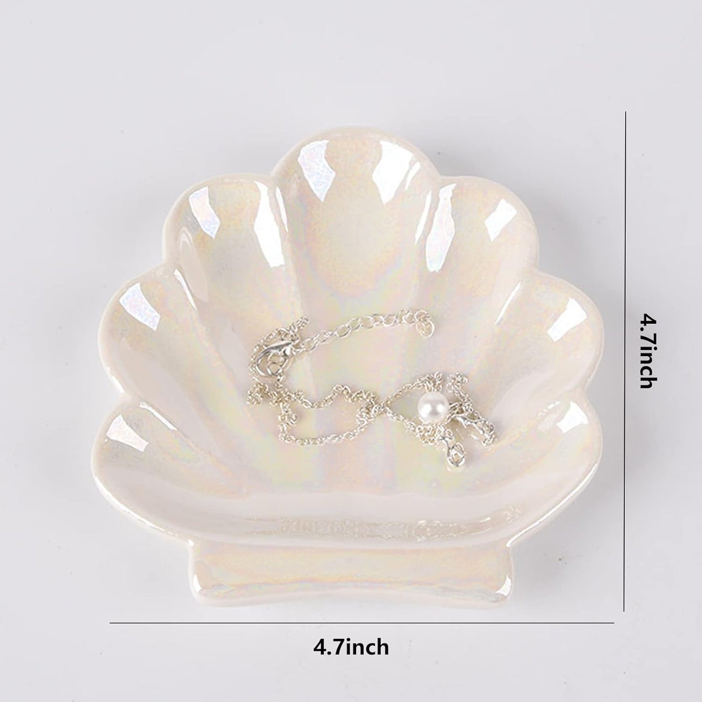 Cute Shell Trinket Dish, Ceramic Ring Holder/Jewelry Tray