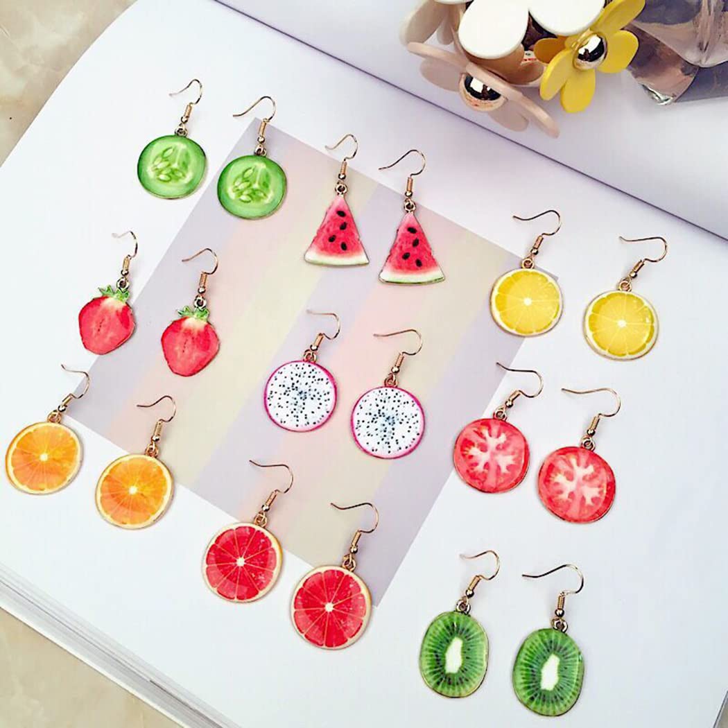 Fruit Jewelry Set - Necklace, Earrings, Ring, Bracelet; Cute Food Fruit Charm Jewelry for Woman