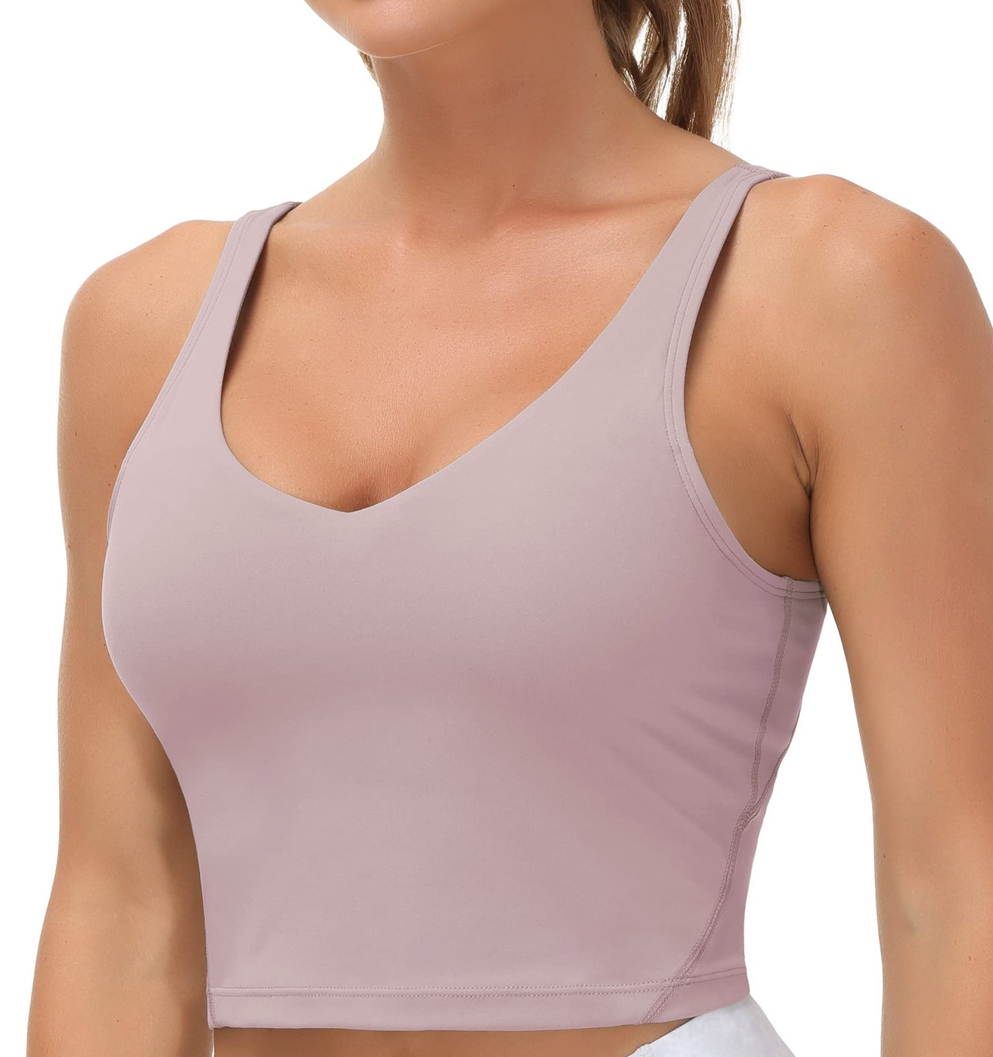 THE GYM PEOPLE Womens' Sports Bra Longline Wirefree Padded with Medium Support