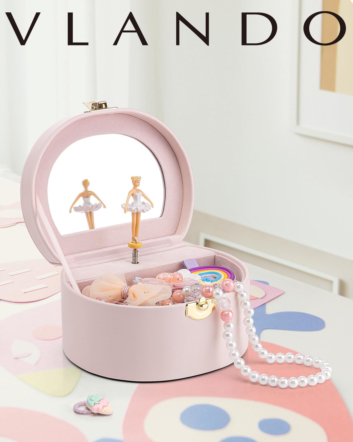 Small Musical Jewelry Box for Girls with Ballerina