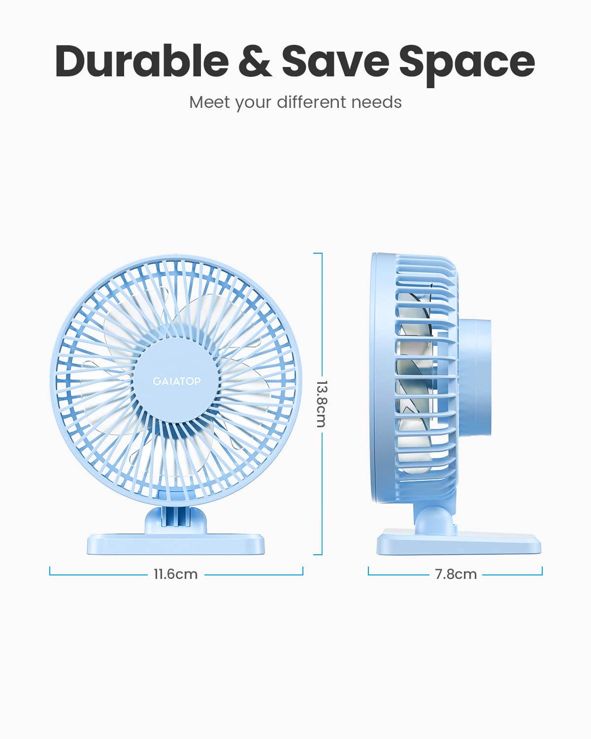 SmallPersonal Portable Quiet 3 Speeds, USB Desk Fan - Adjustment Mini Table Desktop