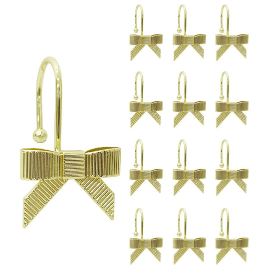 Decorative Bow Knot Curtain Hooks Shower Rings for Bathroom