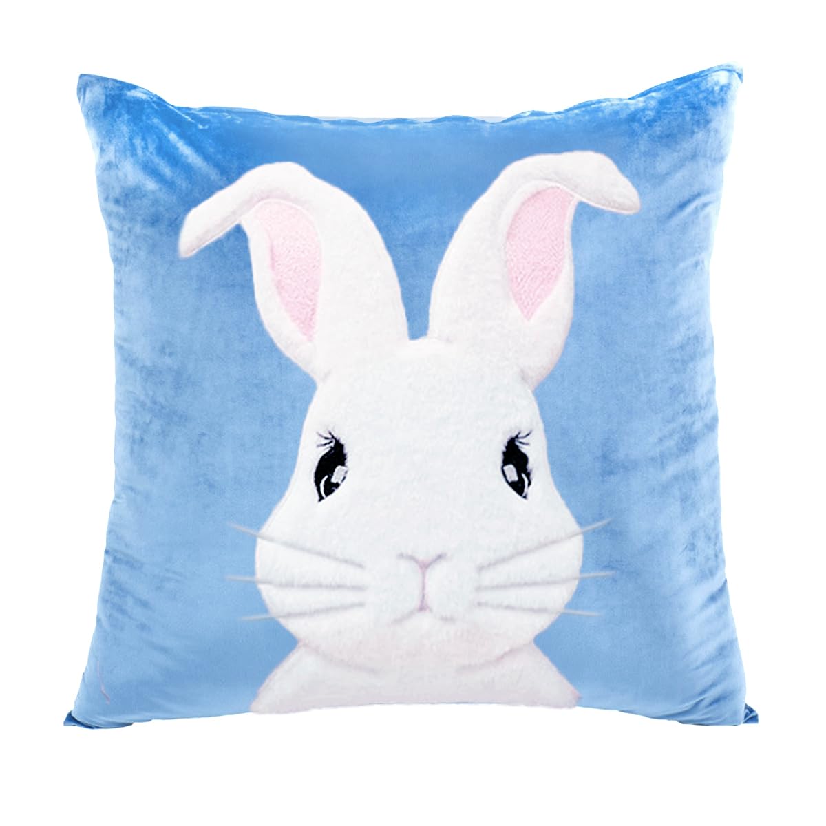 Embroidered 3D Bunny Rabbit Throw Pillowcase Velvet Spring Easter Pillow Covers