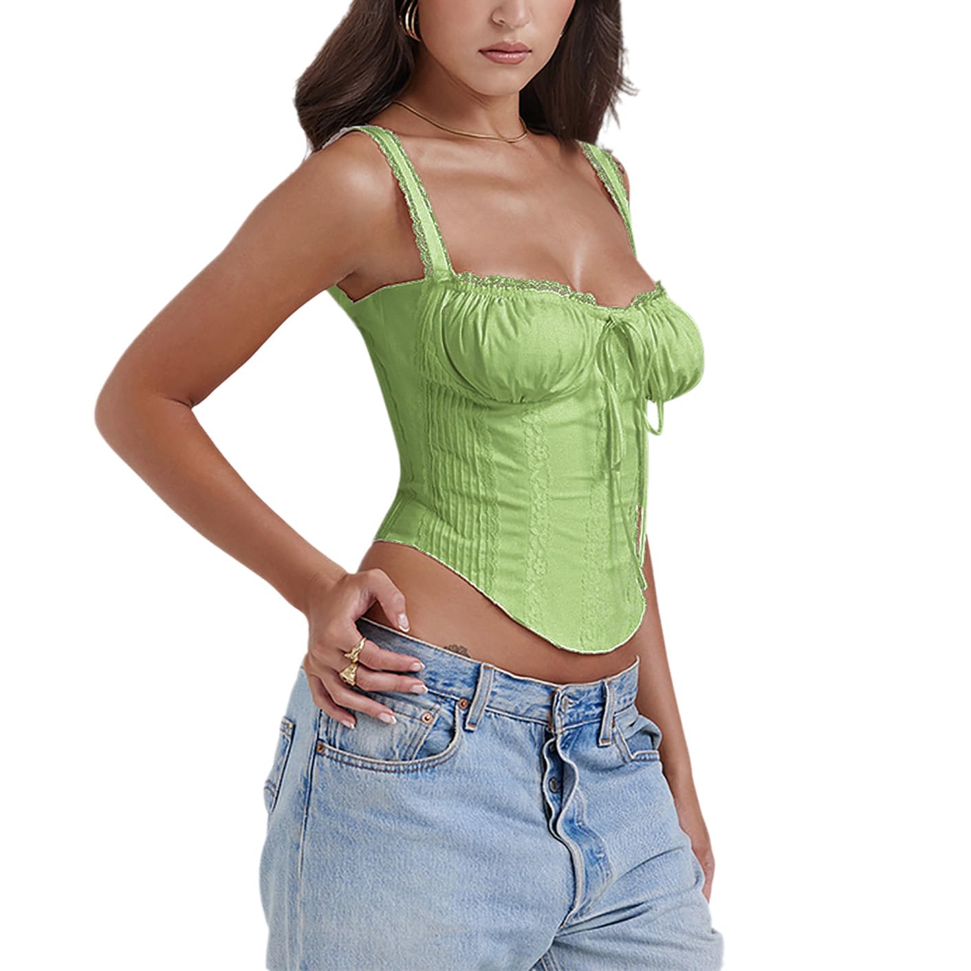 Women's Lace Up Cami Corset Tops