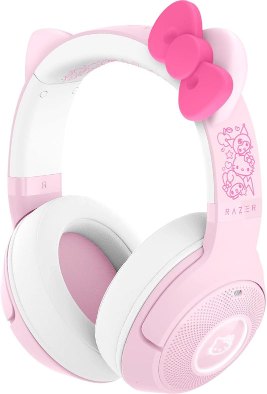 Hello Kitty & Friends Edition V2 BT Wireless RGB Headset: Chroma RGB - Bluetooth 5.2-40 mm Drivers - Noise-Cancelling Mics - Lightweight - 40 Hr Battery w/Type C Charging