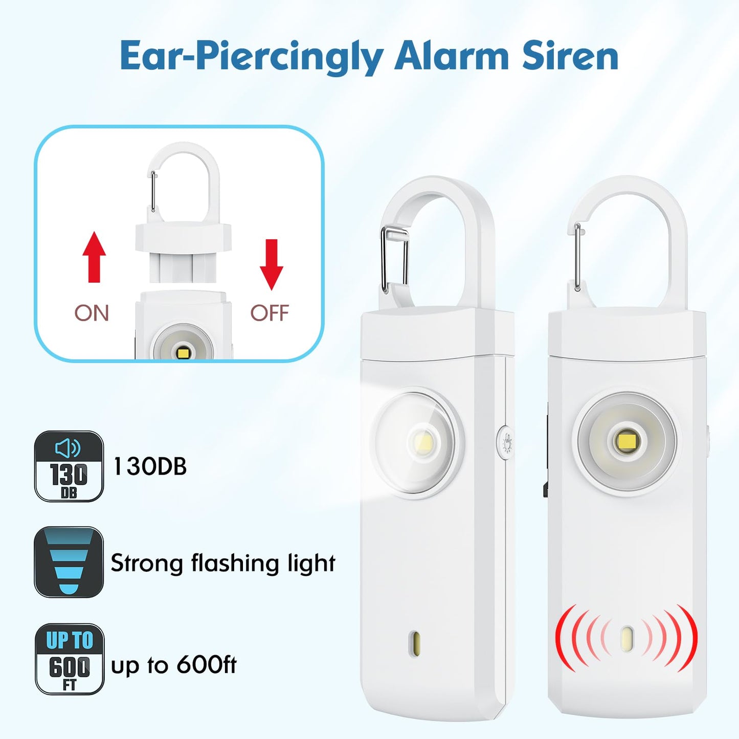 Rechargeable Personal Alarm for Women, USB Charging