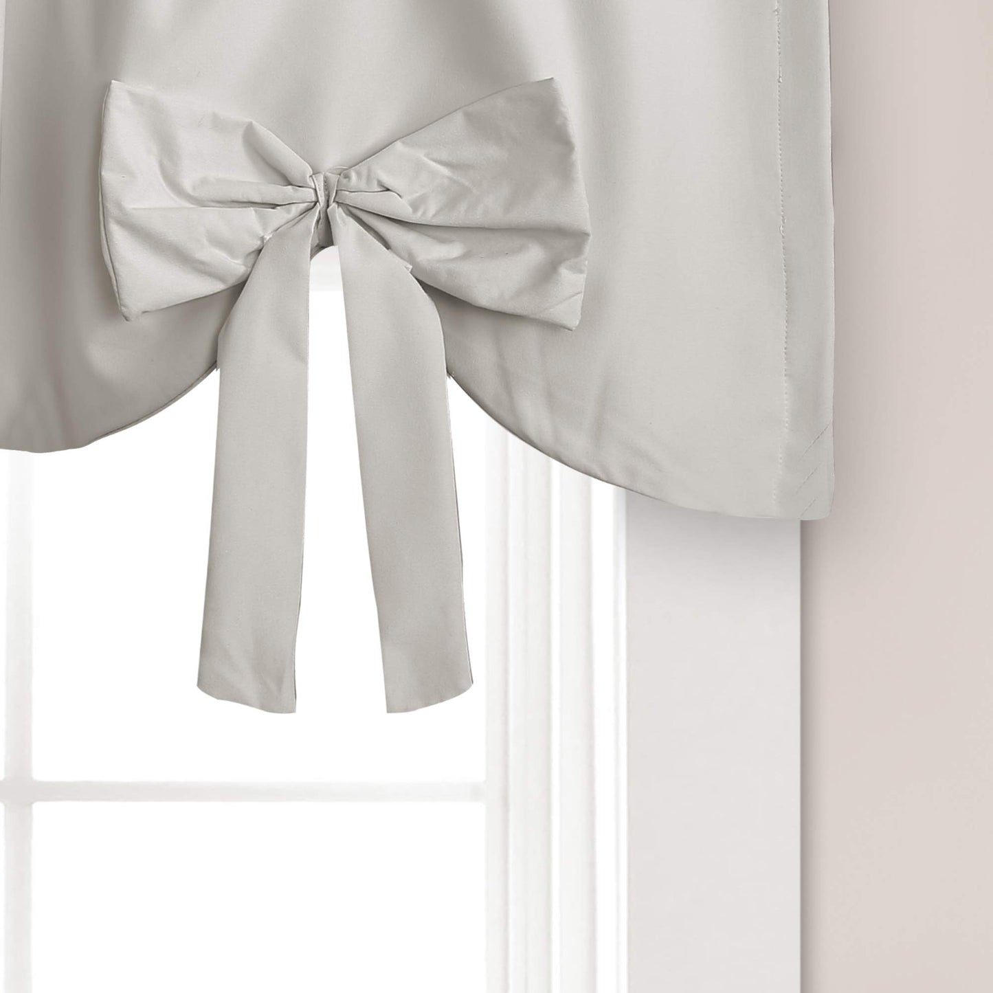 Lush Decor Melody Bow Window Curtain Valance, 18" x 52" + 2"