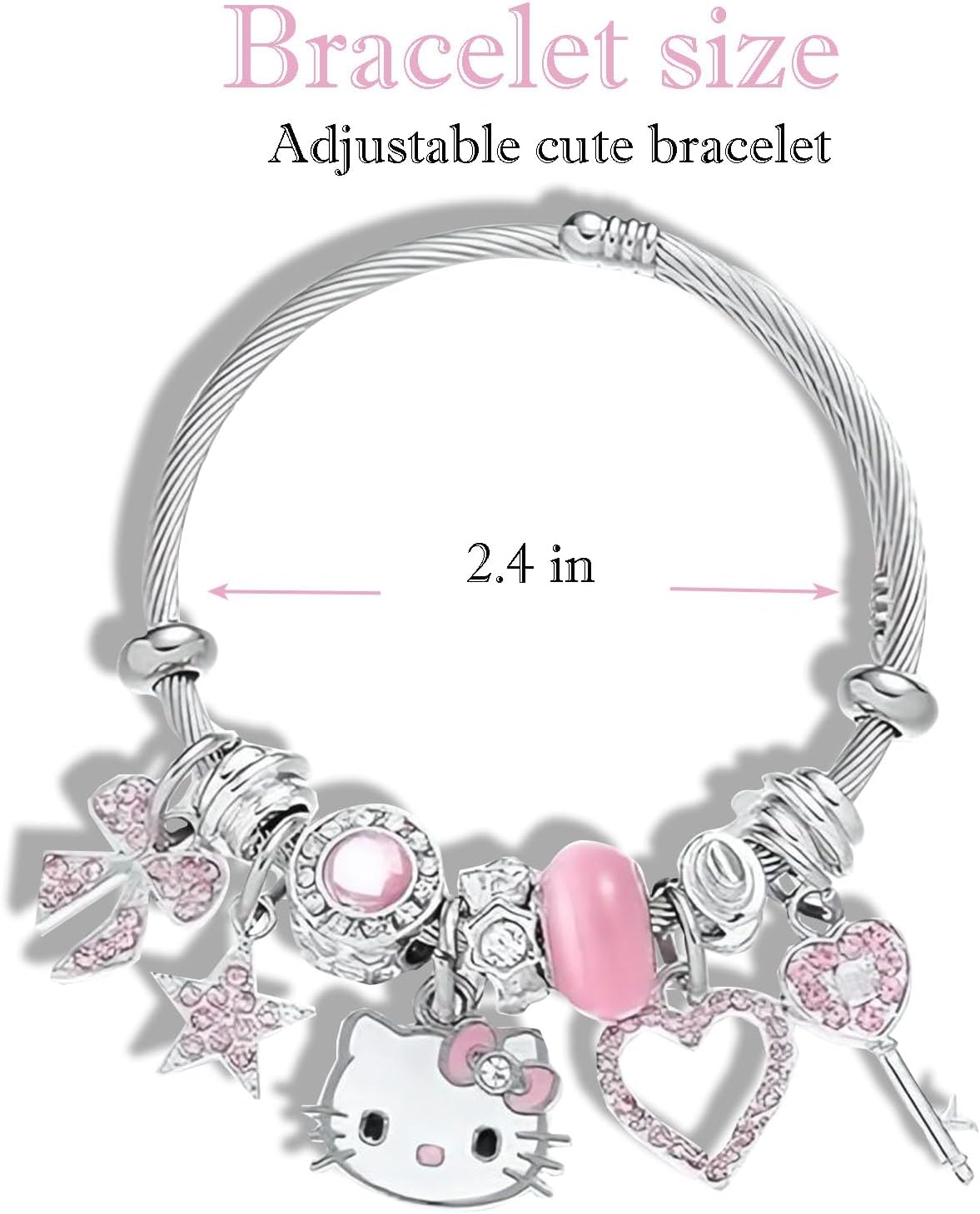 Stainless Steel Anime Cute Charm Bracelet