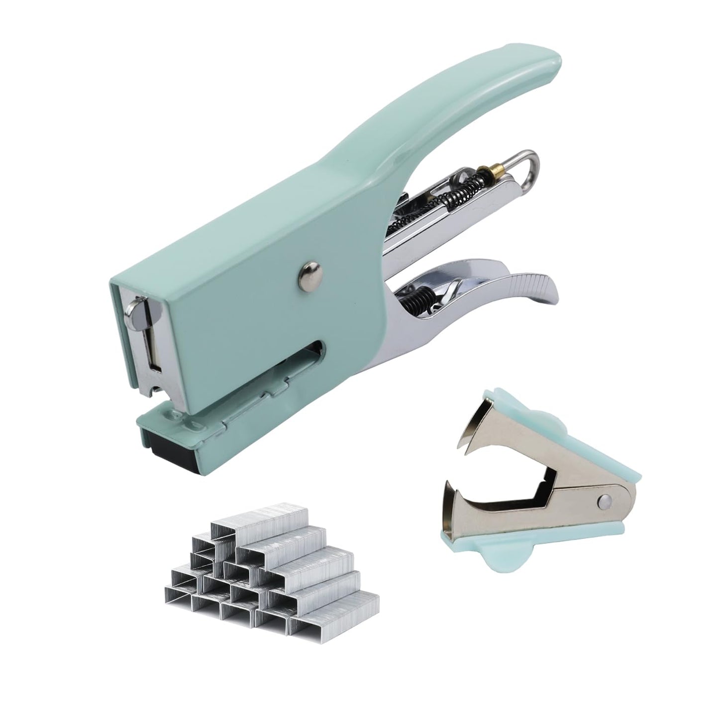 Mini Desktop Stapler - Small Hand-held Stapler Set, 15 Sheet Capacity, includes 750Pcs Staples and A Staple Remover