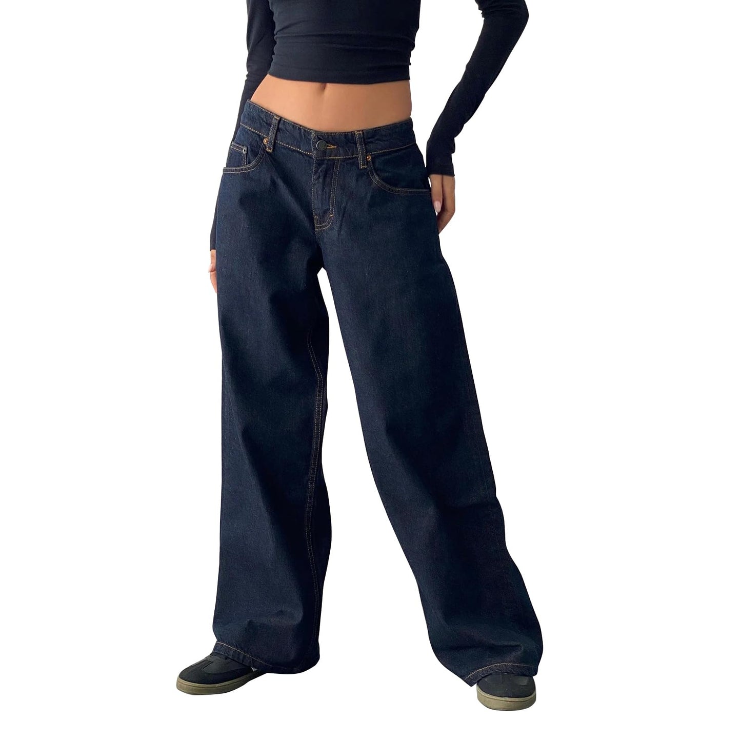 Women's Y2K High-Waisted Boyfriend Jeans – Streetwear Denim Pants