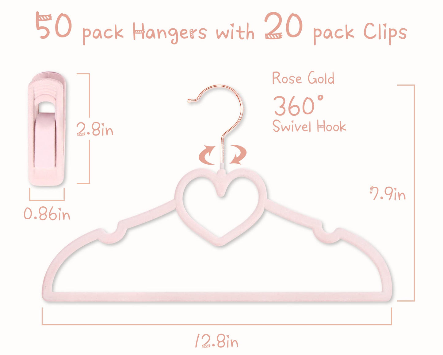 Heart Velvet Baby Hangers