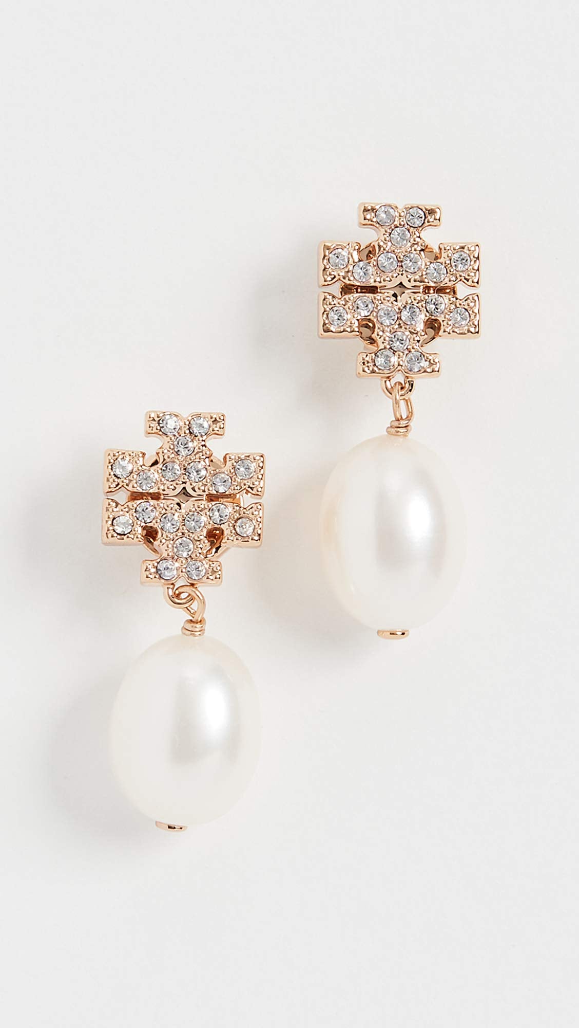 Tory Burch Women's Kira Pave Pearl Drop Earrings