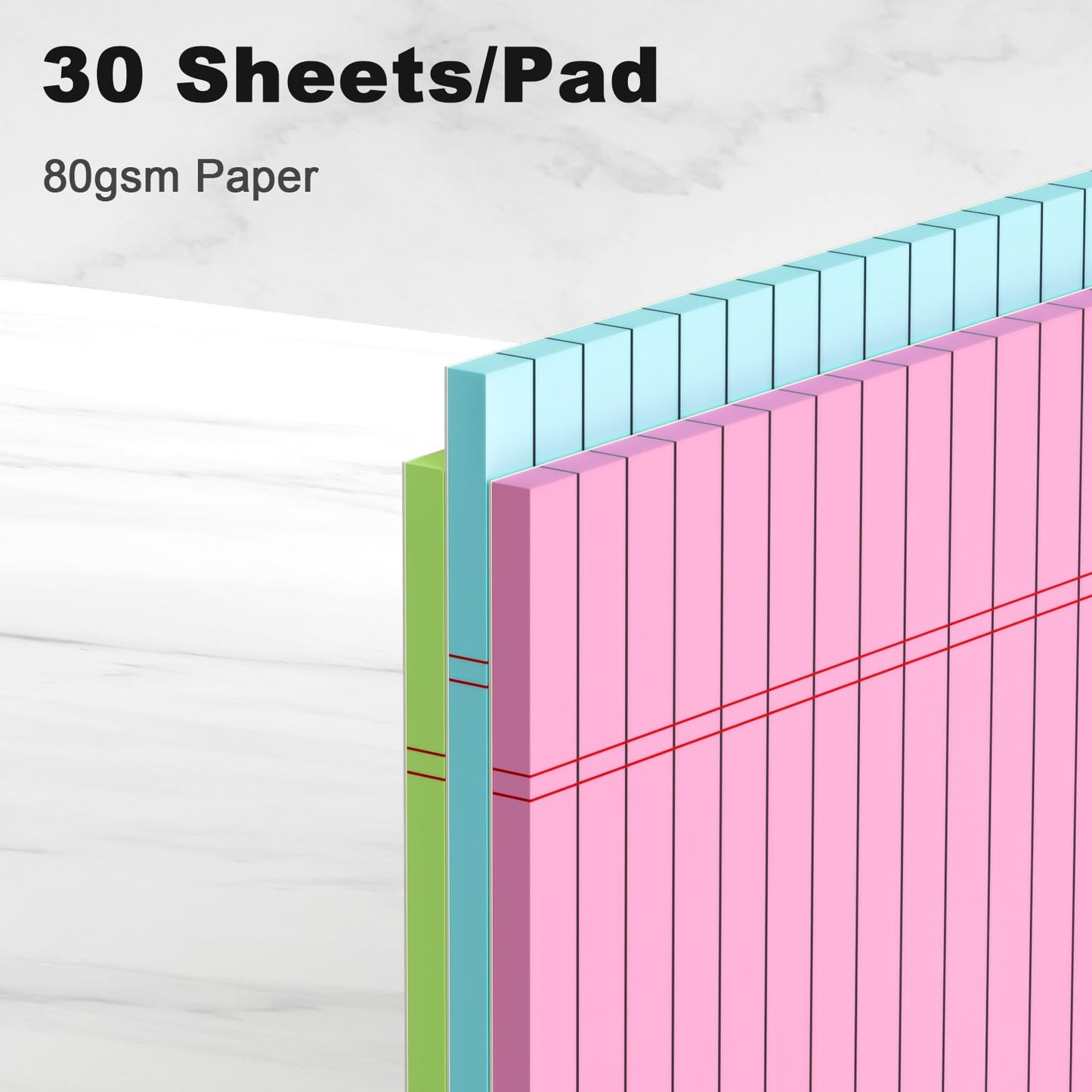 Note Pads 8.5x11 inch, Wide Ruled Clear Print Writing Pads