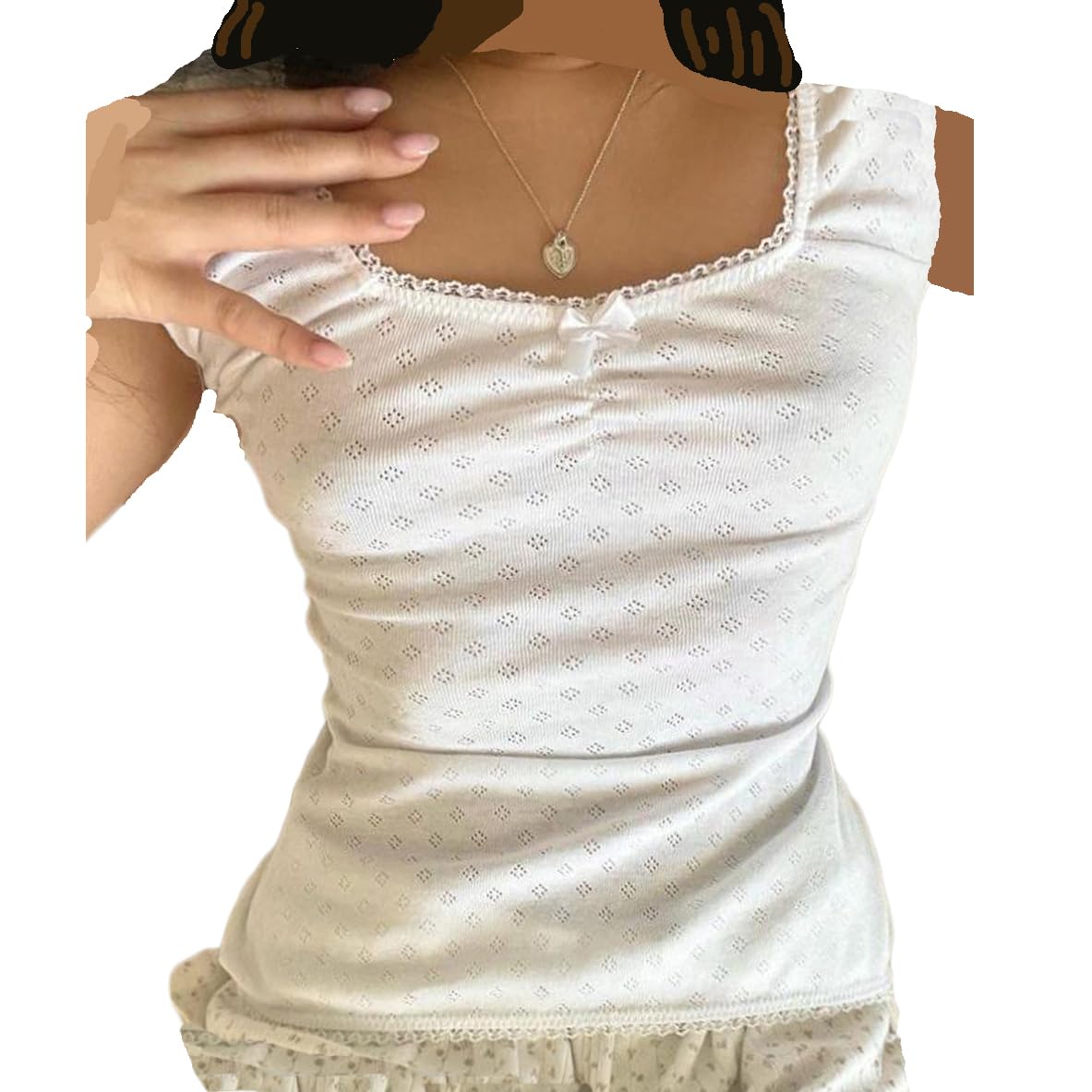 Women Vintage Y2K T-Shirt Milkmaid Crop Tops