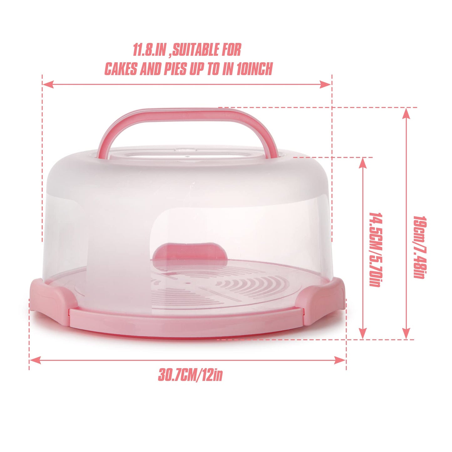 Plastic Cake Carrier with Handle 10in Cake Holder Cake Stand with Lid