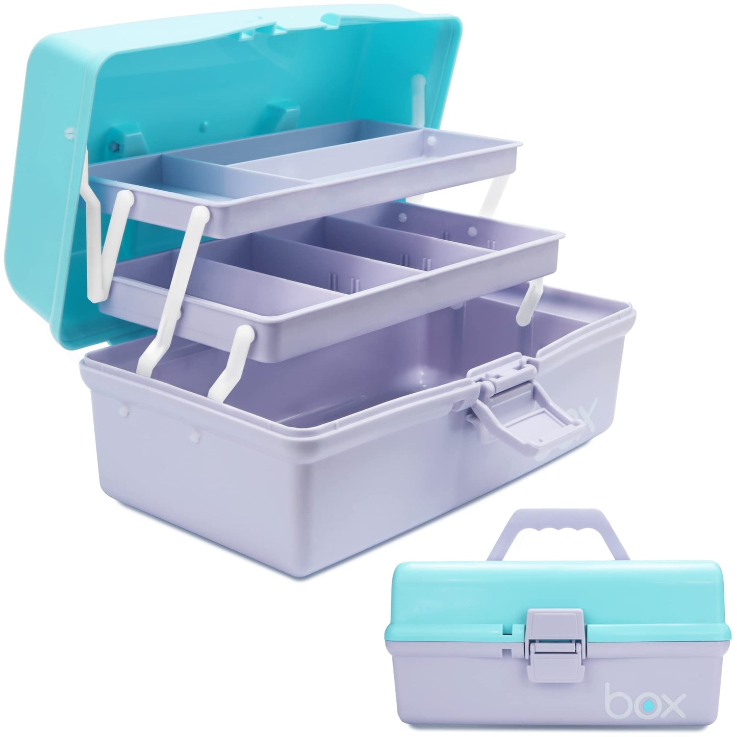 Three-Layer Multipurpose Folding Storage Box with 2 Trays, 12"