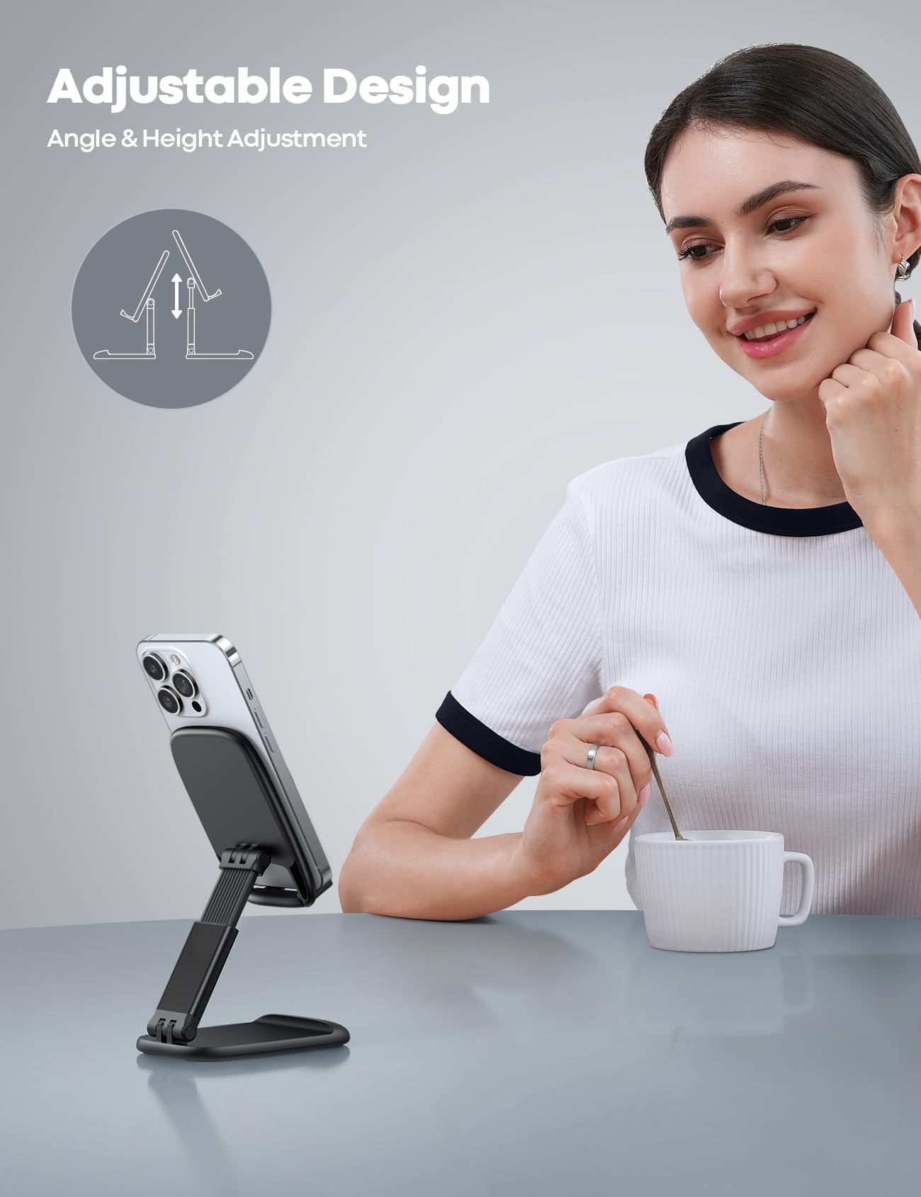 Phone Stand – Desktop Cell Phone Holder for Office Desk (4-8")