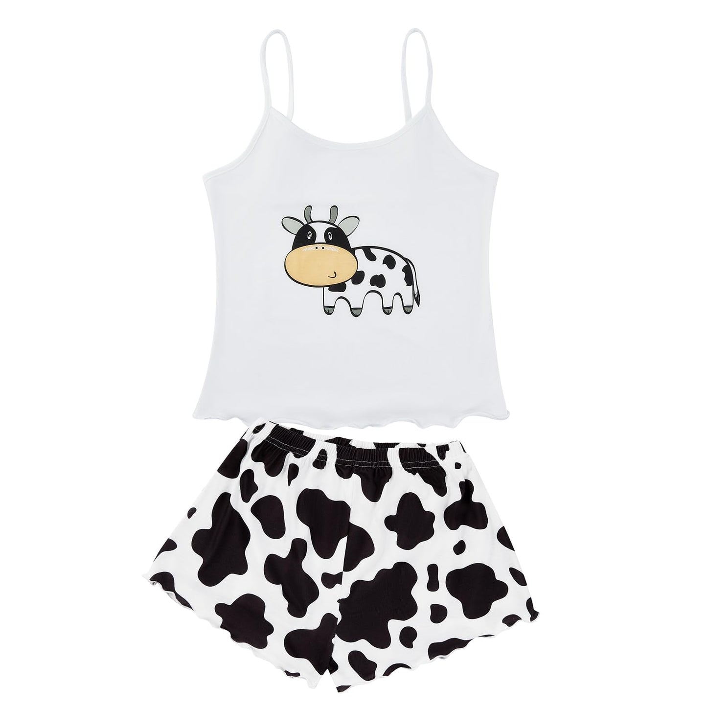 Cute Pajamas for Women - Print Cami Top and Shorts Pj Set Two Piece Pajama Set Sleepwear Sleep Set