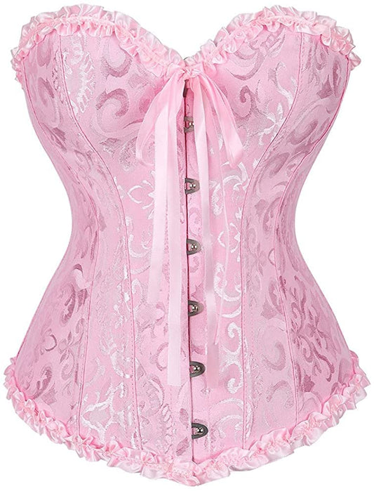 Corset Tops for Women, Bustier Shapewear Lingerie, Lace Waist Push Up Bodysuit