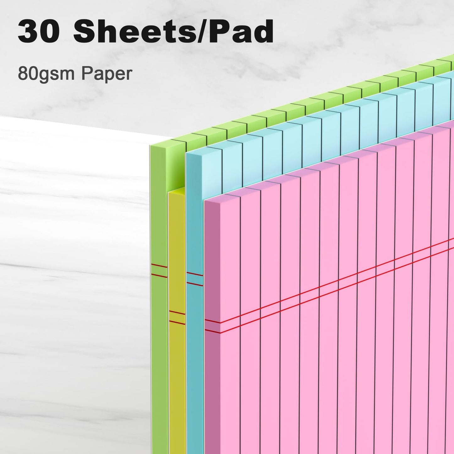 Note Pads 8.5x11 inch, Wide Ruled Clear Print Writing Pads