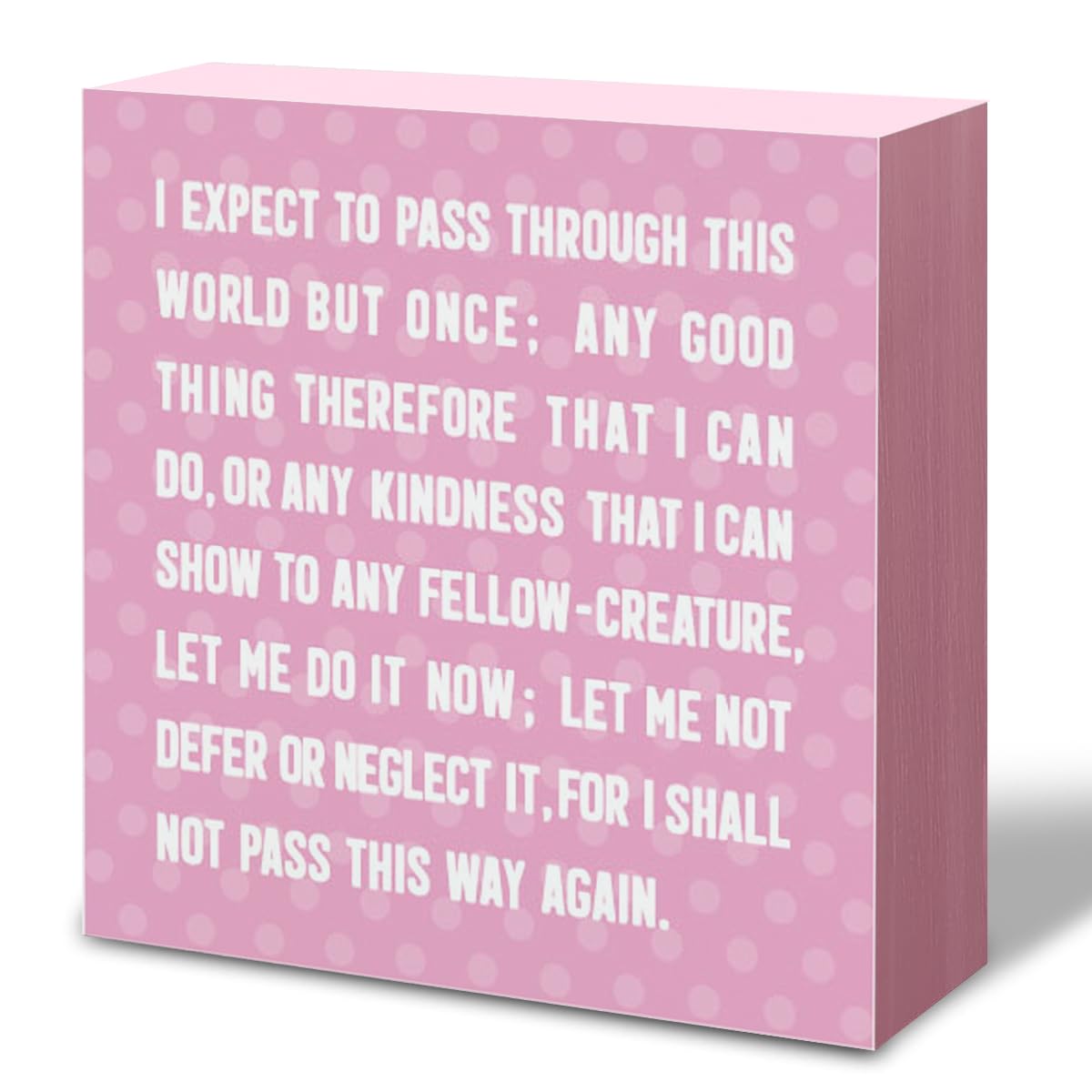 Pink Trend Wooden Block Sign Decor