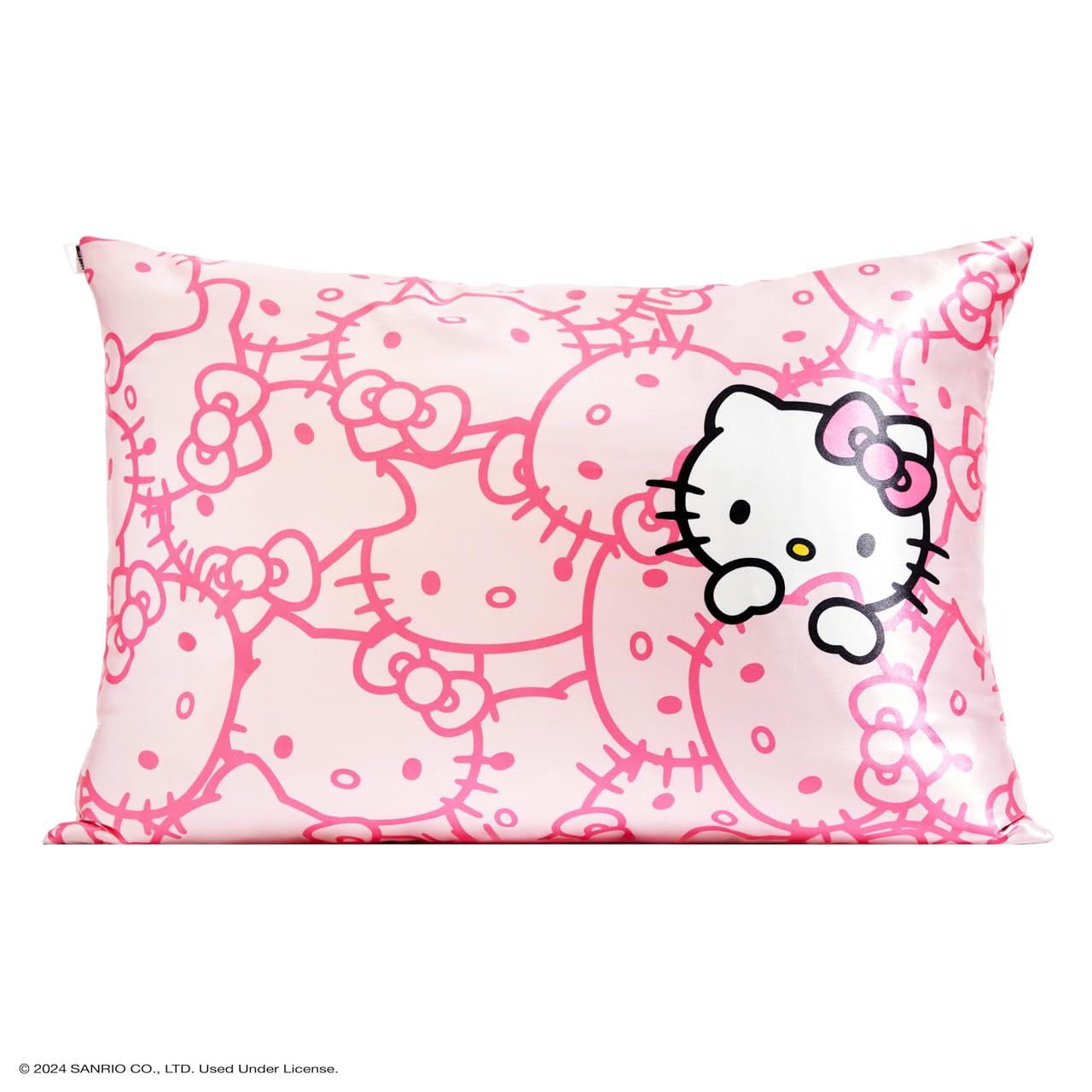 Hello Kitty Satin Pillowcase and Satin Scrunchies - Machine Washable, Wrinkle-Free, Standard Size 2 Piece Set