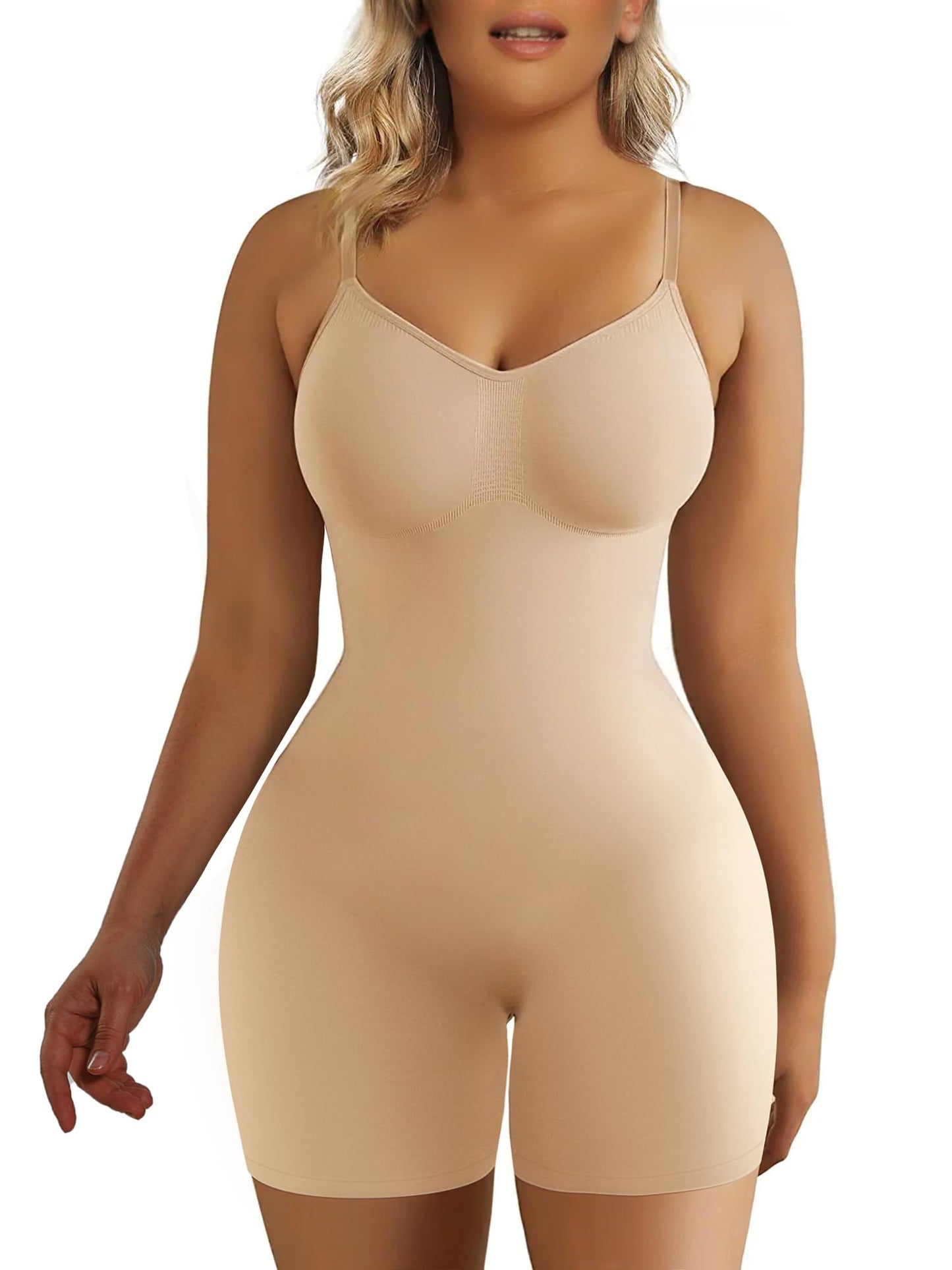 Women's Shapewear Bodysuit - Tummy Control Body Shaper Seamless Sculpting Snatched Waist Body Suit