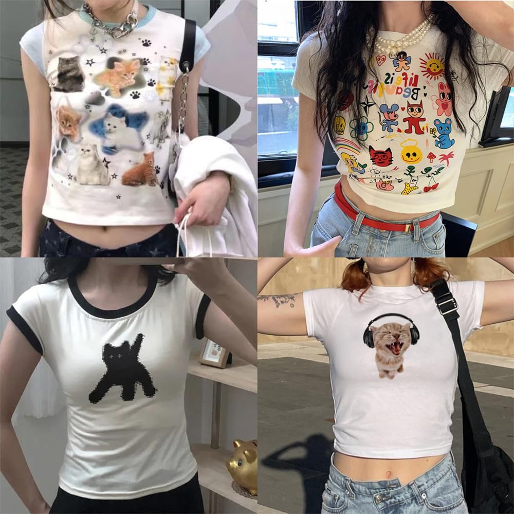 Y2k Baby Tees Graphic Tees Women Tops