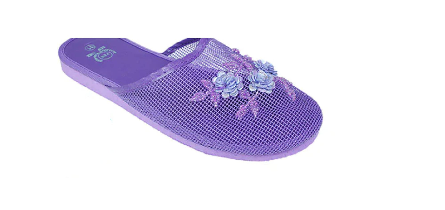 Women's Mesh Slippers With Sequin