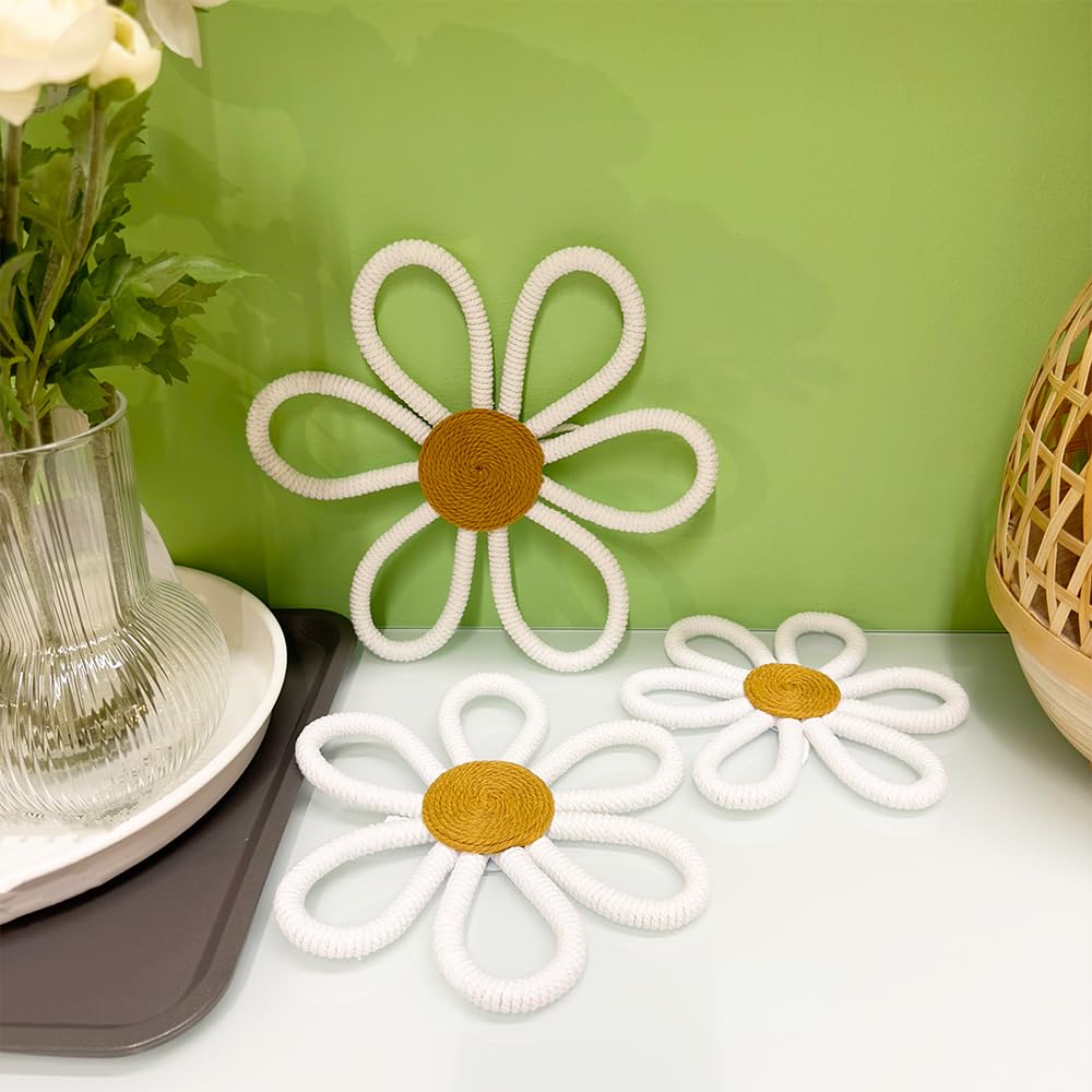 Daisy Flower Butterfly Wall Hanging Pendant 3 PCS