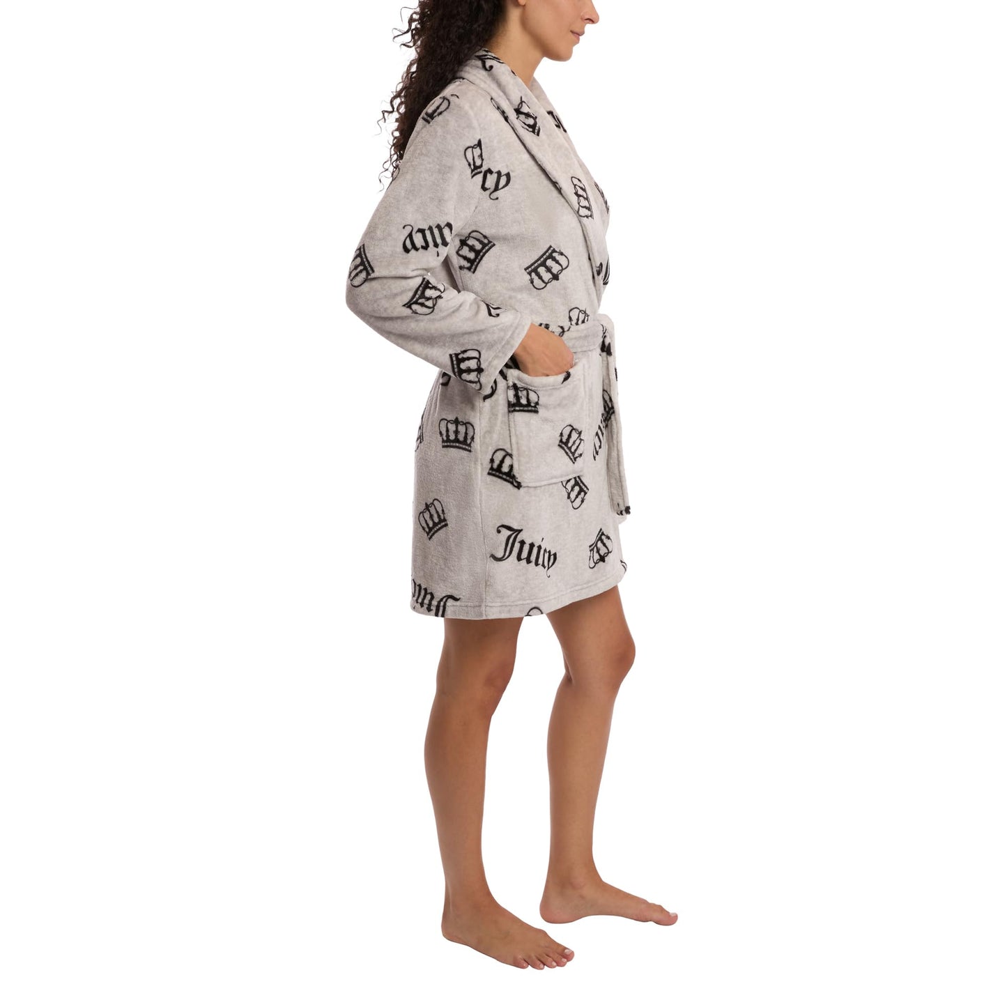 Juicy Couture Women's Super Soft Luxe Plush Shawl Collar Robe