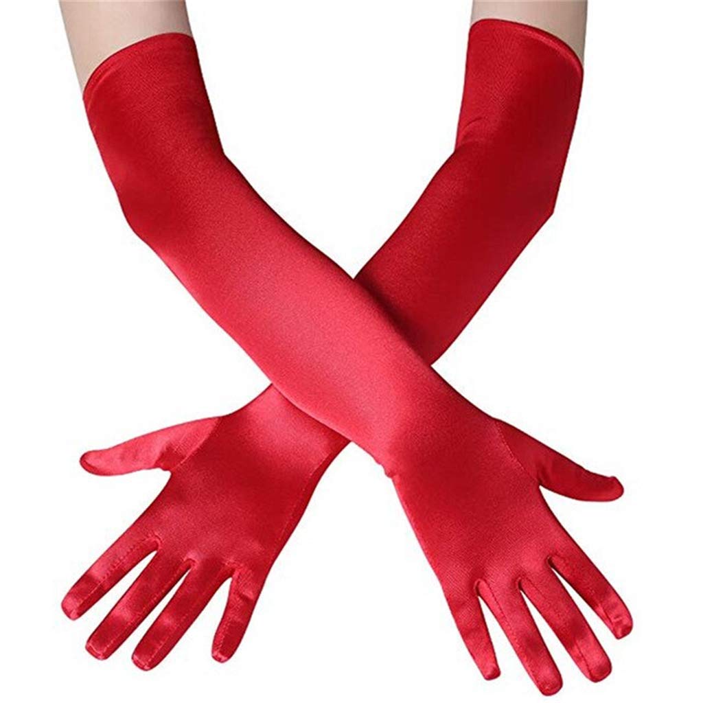 Women's Party Mittens - 21" Satin Finger Gloves