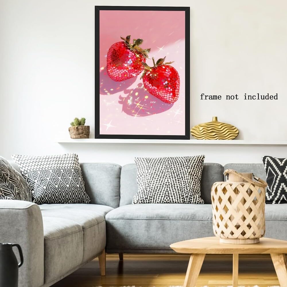 Disco Ball Fruits Canvas Print – Trendy Glam Wall Art