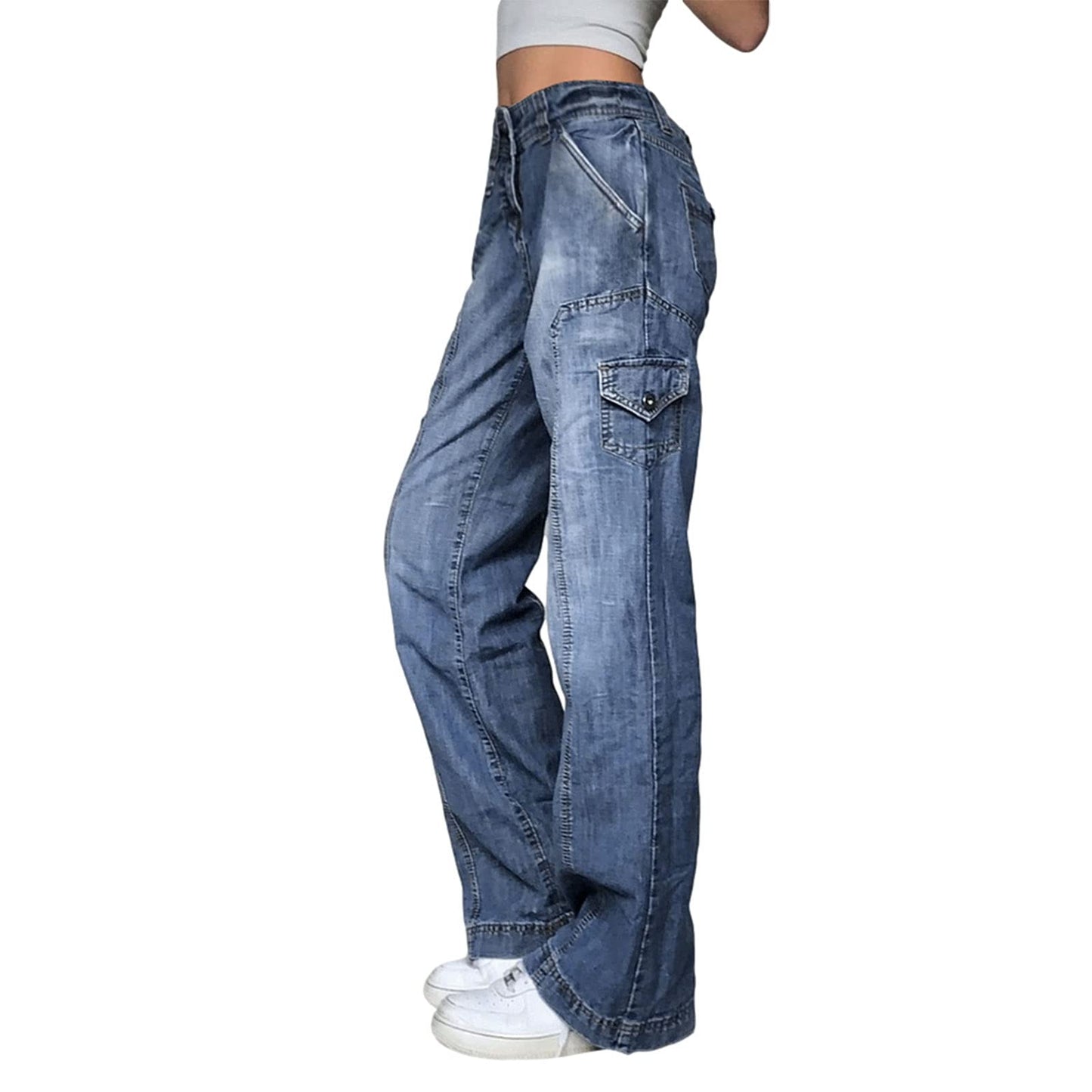 Women's Y2K High-Waisted Boyfriend Jeans – Streetwear Denim Pants