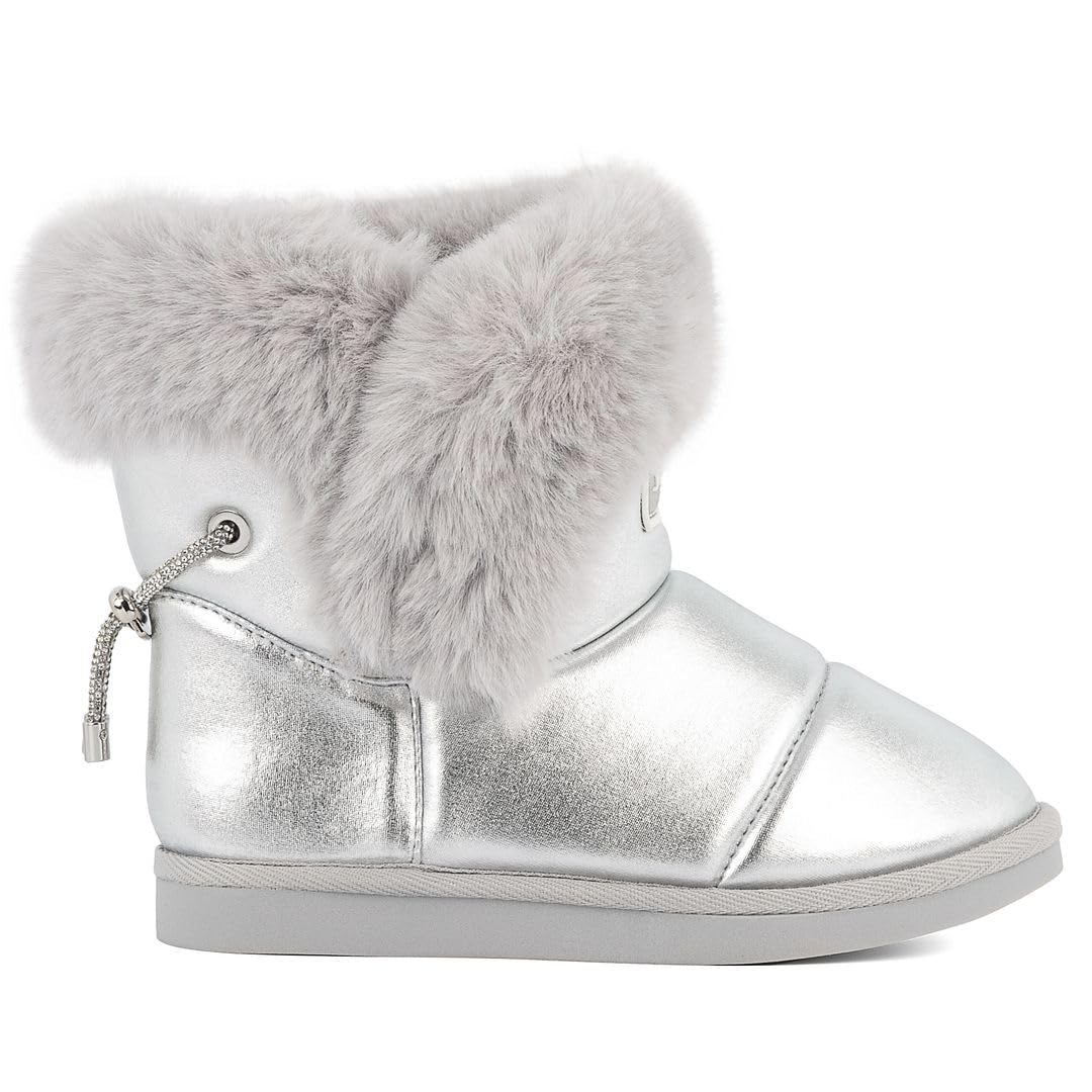 Juicy Couture Women's Slip-On Winter Snow Boots – Warm, Insulated Fashion Booties with Faux Fur Lining