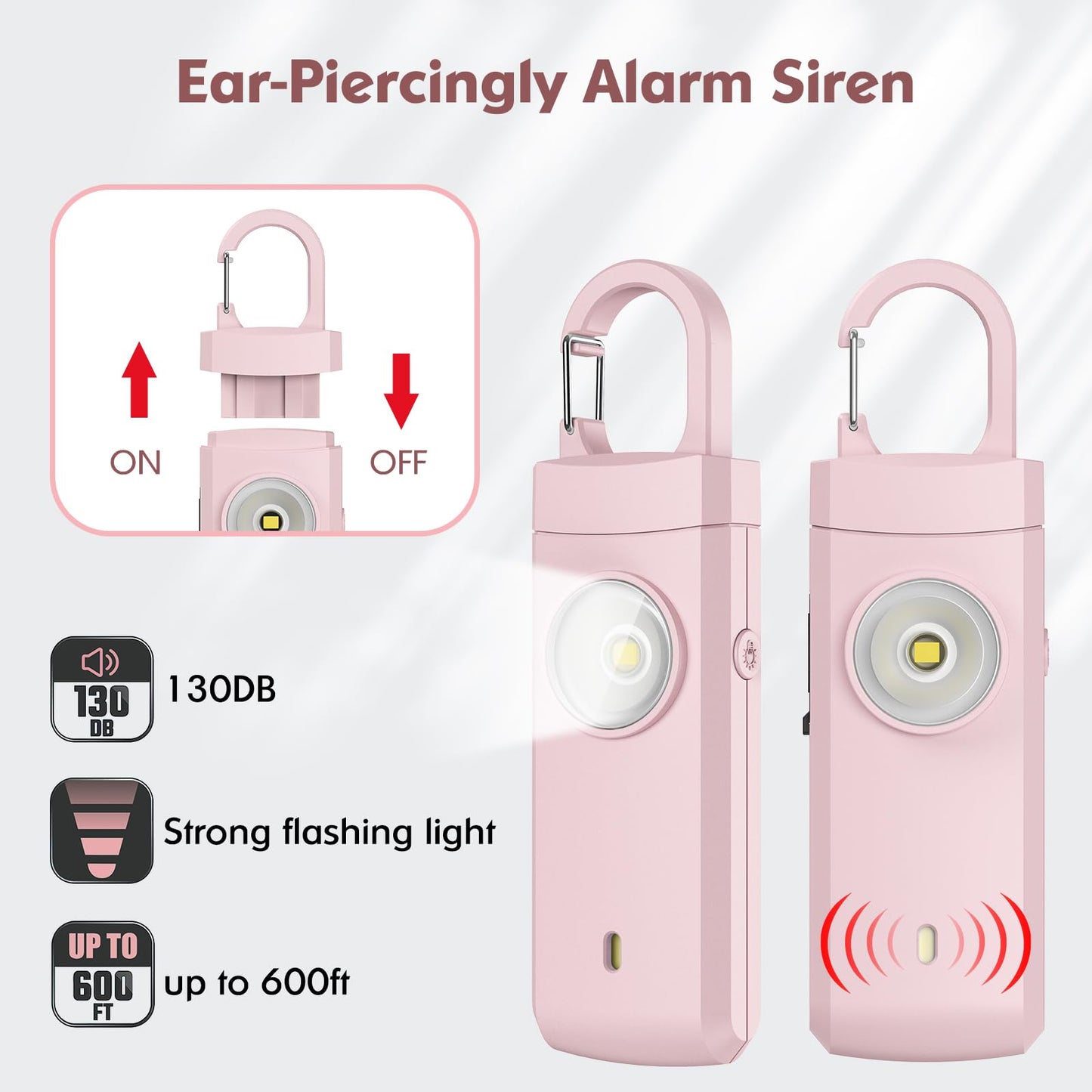 Rechargeable Personal Alarm for Women, USB Charging