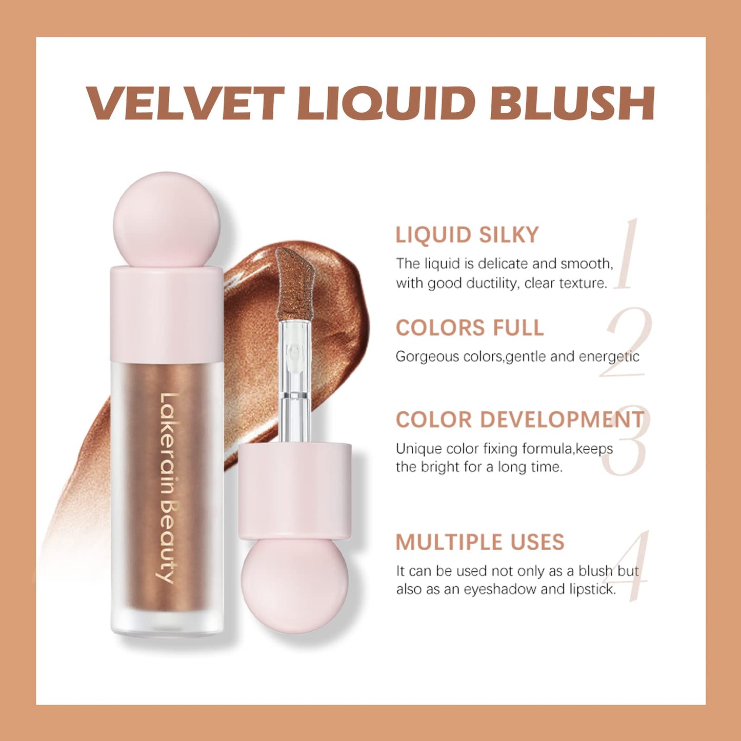 Liquid Highlighter Makeup - Lightweight Blendable Cream Face Body Liquid Illuminator Bronzer