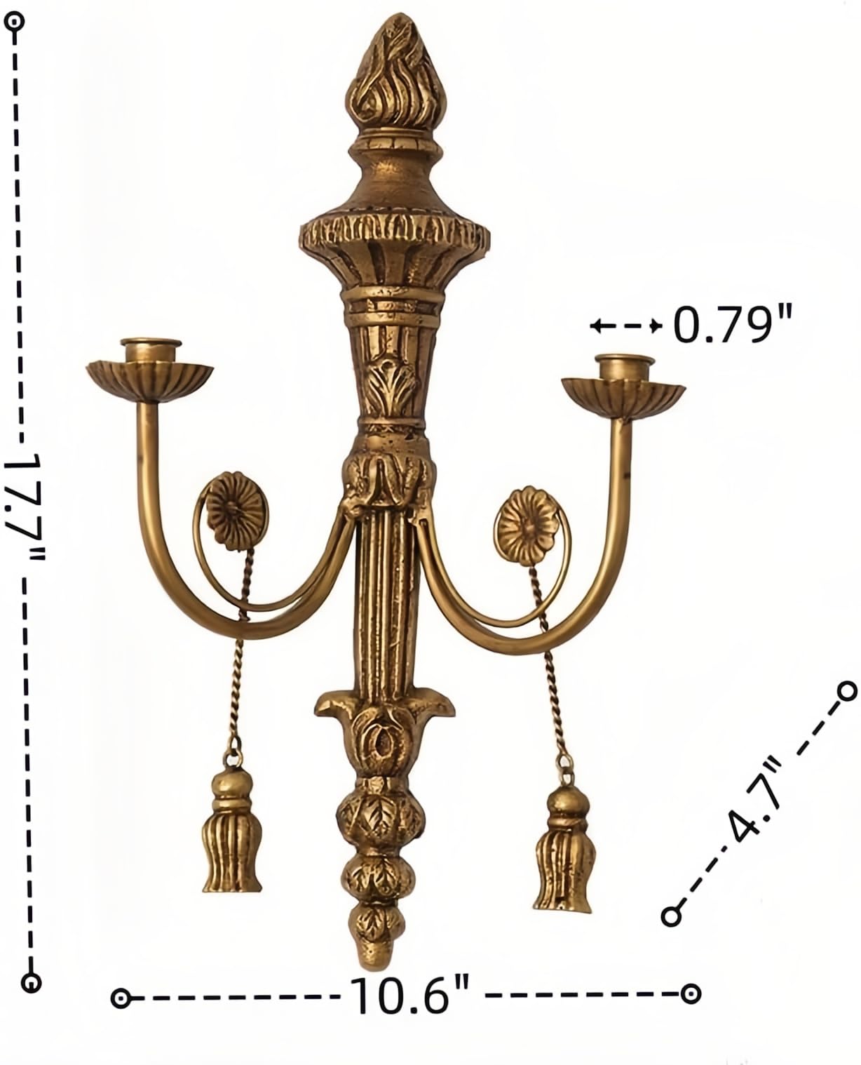 Gold Antique Brass Wall Candle Holder