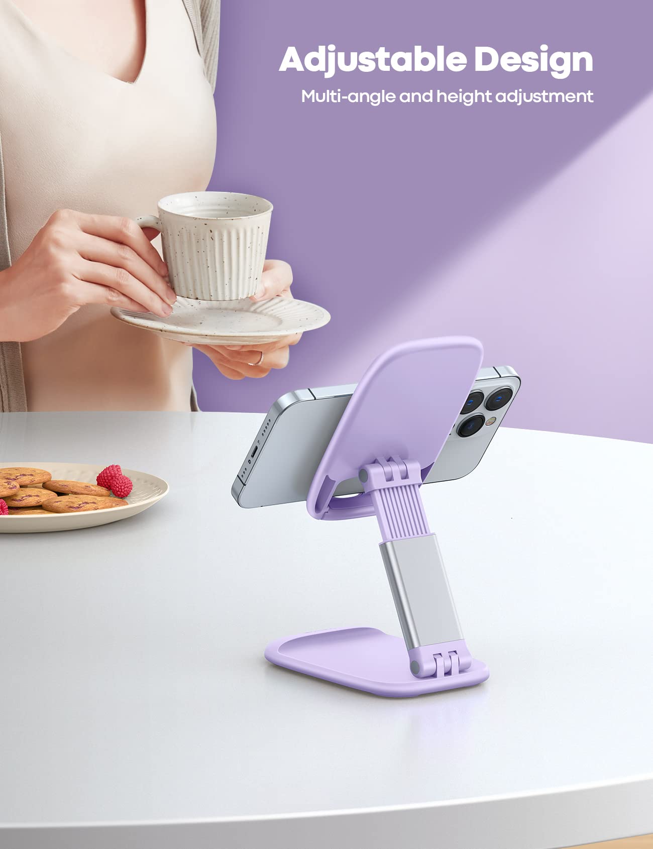 Phone Stand – Desktop Cell Phone Holder for Office Desk (4-8")