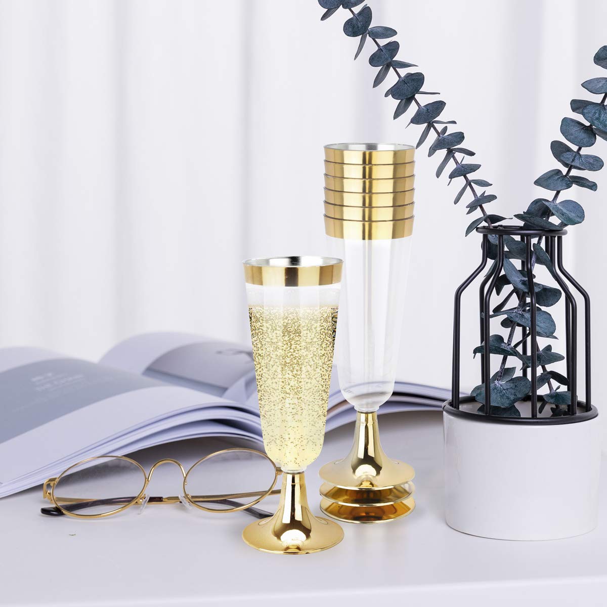 Plastic Champagne Flutes Disposable Glasses