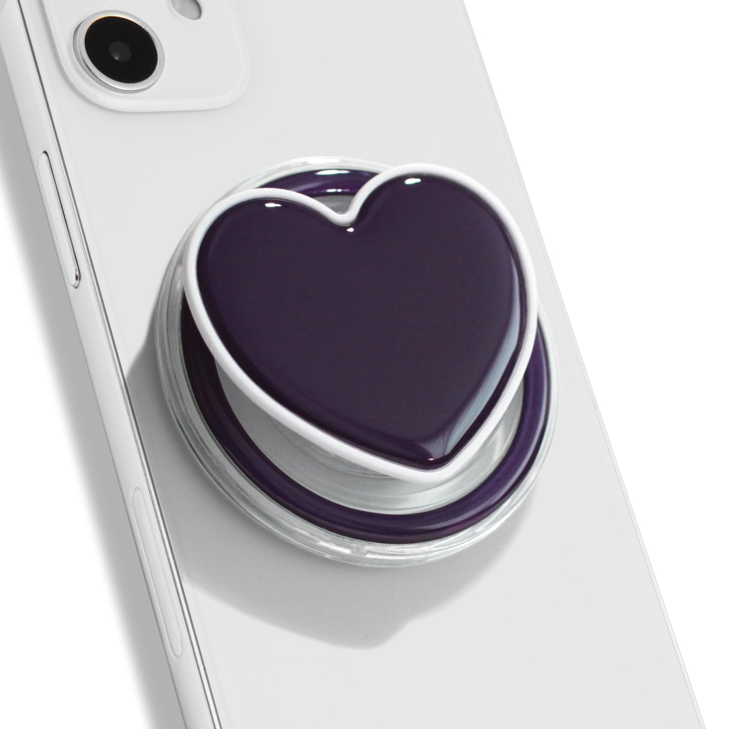 Cute Solid Color Heart Shape Collapsible Mobile Phone Grip Stand Holder for Smartphone Tablet Cell Phone Accessory