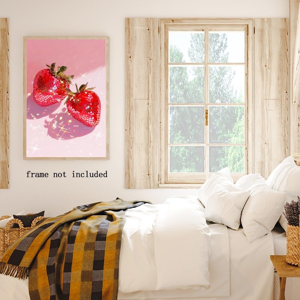 Disco Ball Fruits Canvas Print – Trendy Glam Wall Art