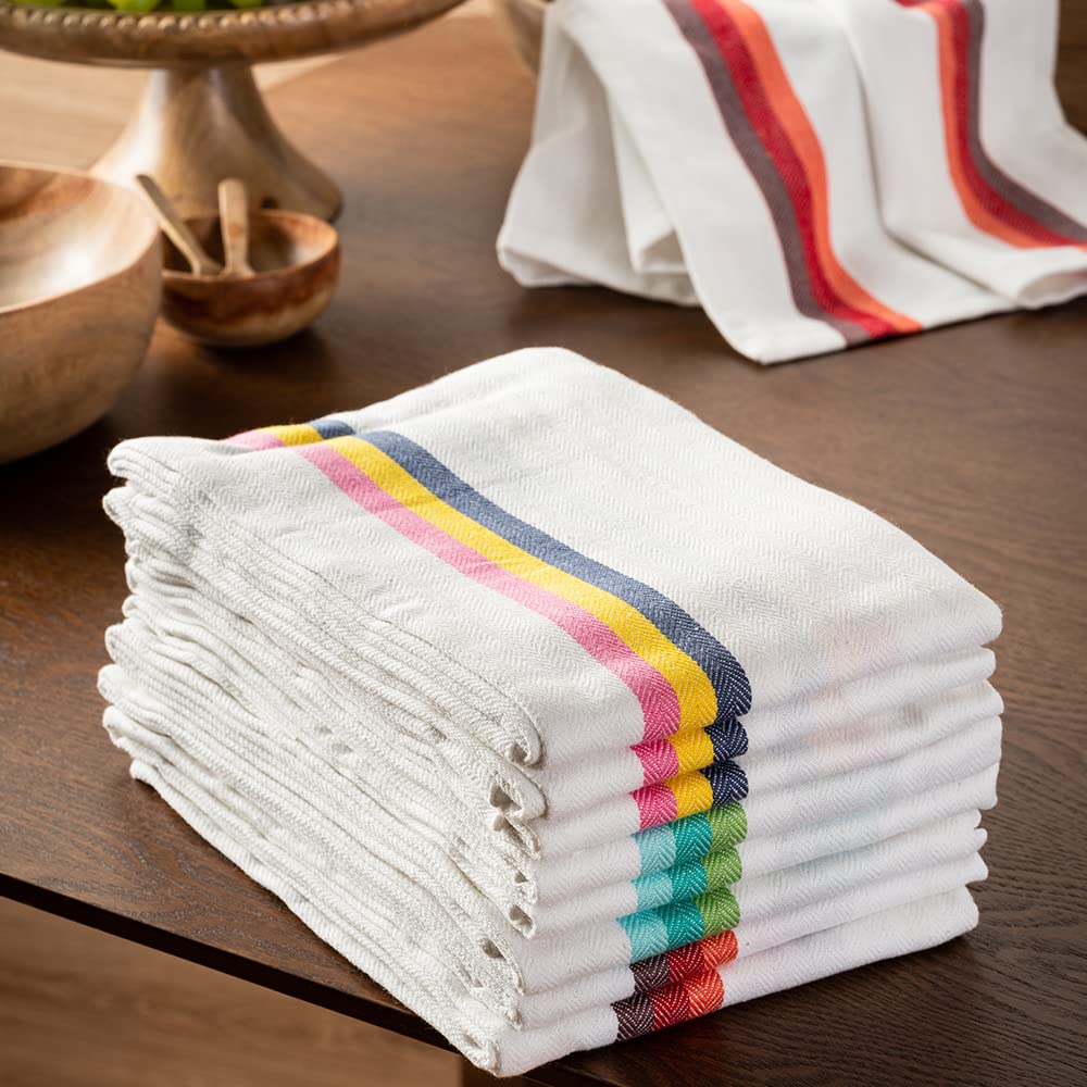 Classic Dish Towels Dishcloths Set Kitchen Rags| Drying Hand Towels Reusable Cotton 18x28 Inch Towel Spring Decorative Set of 6