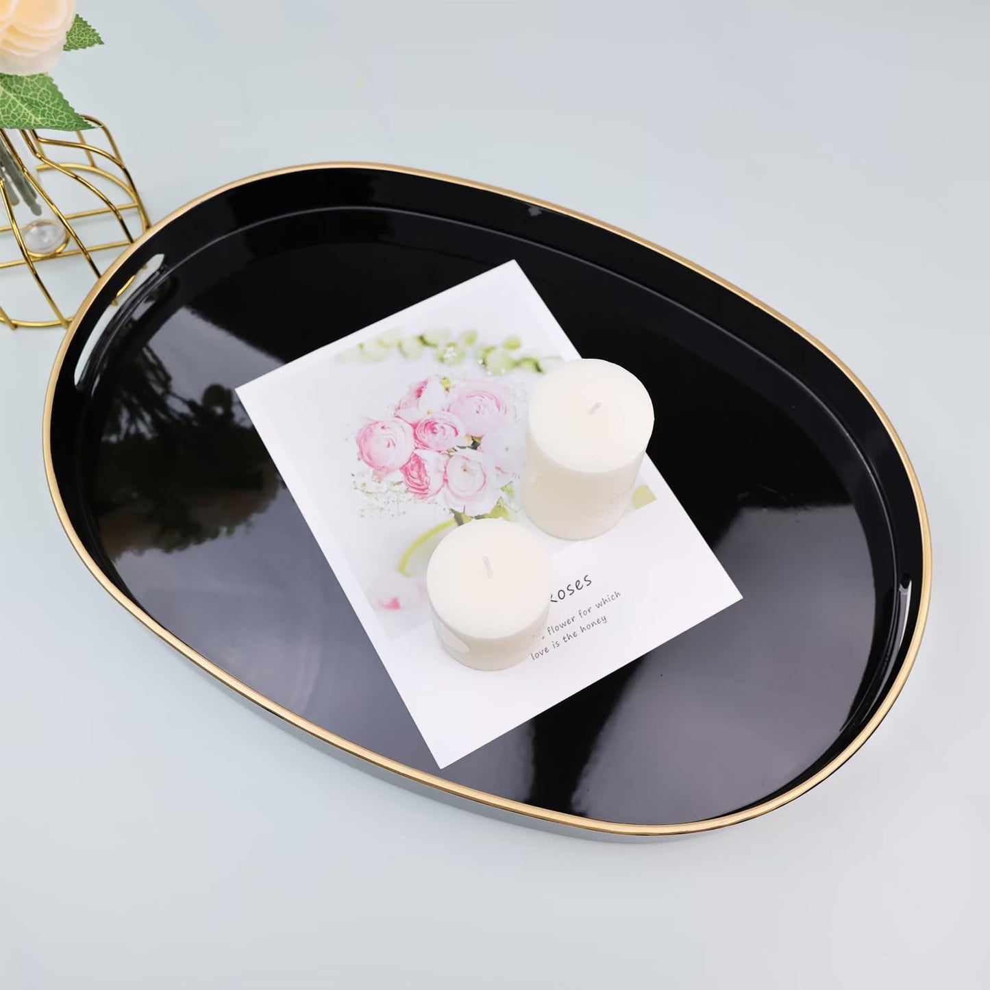 Versatile Decorative Tray with Handles