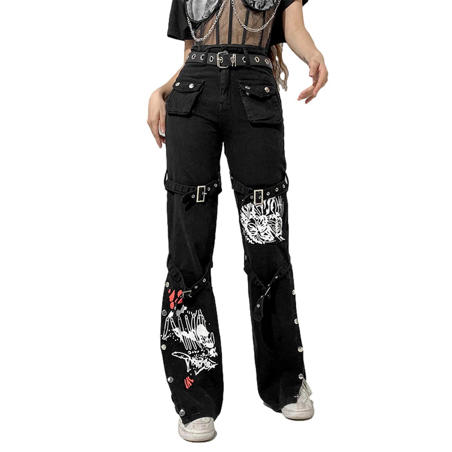 Women's Y2K High-Waisted Boyfriend Jeans – Streetwear Denim Pants