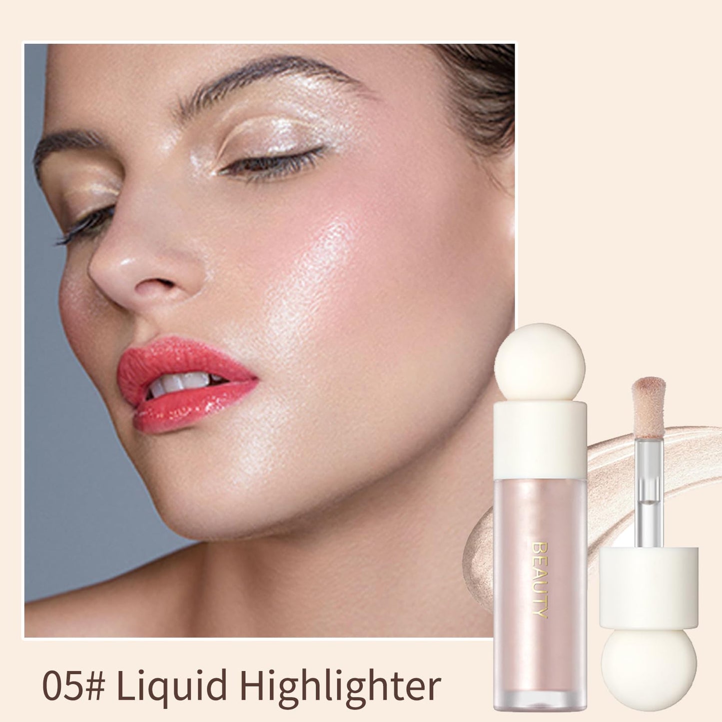 Liquid Highlighter Makeup - Lightweight Blendable Cream Face Body Liquid Illuminator Bronzer