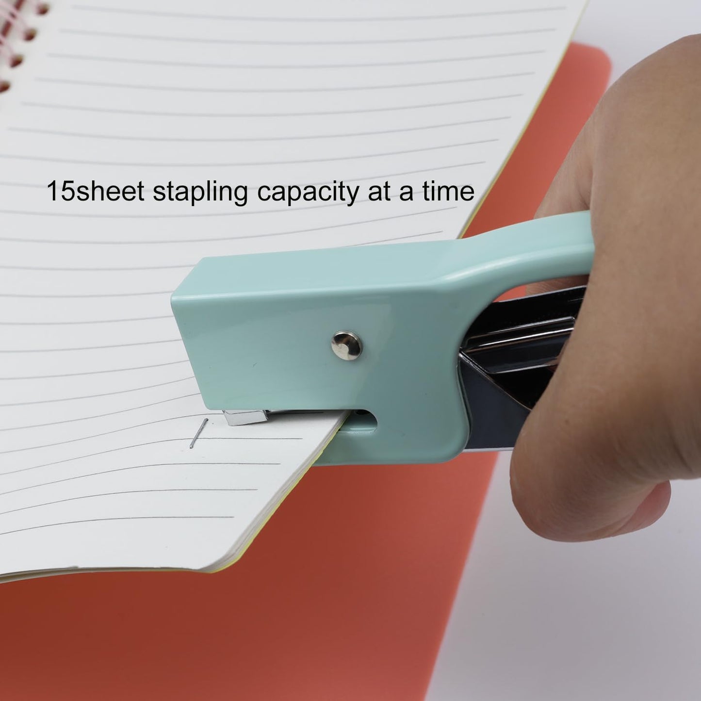 Mini Desktop Stapler - Small Hand-held Stapler Set, 15 Sheet Capacity, includes 750Pcs Staples and A Staple Remover